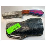 Handcrafted Knife with Multicolored Handle and She