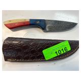 Fixed Blade Knife with Decorative Handle and Sheat