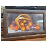 Framed Still Life Print of Apples and Basket