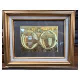 Framed Reproduction of an Antique World Map