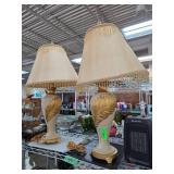 Ornate Table Lamps with Decorative Shades