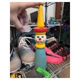 Wooden Hand-Painted Clown Figurine