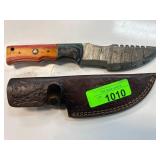 Custom Knife with Multicolor Handle and Sheath