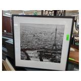 Framed Aerial Paris Scene with Eiffel Tower