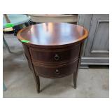 Ethan Allen Two-Drawer Round Side Table