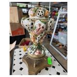 Vintage Italian Figural Table Lamp with Ornate Bas