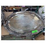 Elegant Silver-Plated Serving Tray with Handles