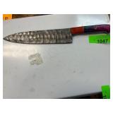 Damascus Steel Chef Knife with Multicolored Handle