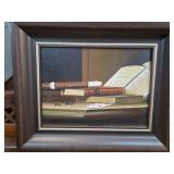 Framed Oil on Canvas Still Life Painting