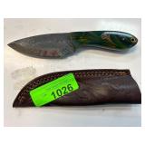Fixed Blade Knife with Sheath and Multicolored Han