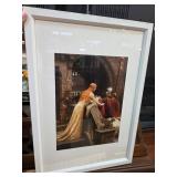 Framed Print of Knight and Lady Scene
