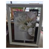 Framed Floral Artwork With Chicken Wire Detail
