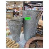 Galvanized Metal Buckets with Handles
