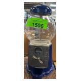Blue Metal and Glass Gumball Machine