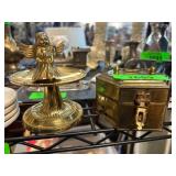 Brass Angel Candle Snuffer and Box with Bell