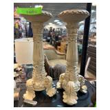 Decorative White Candleholders