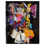 Toys and Plush Lot in Bulk Storage Bin