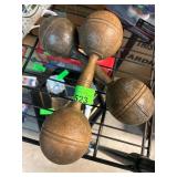 Vintage Wooden Dumbbell-Style Maracas