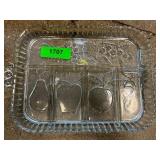 Vintage Indiana Glass 5-section divided relish tra