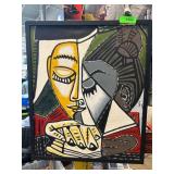 Abstract Cubist-Style Portrait Painting