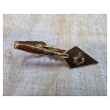 Gold-Tone Masonic Tie Clip with Square and Compass