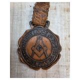 Perry Lodge 1916 Masonic Medal with Leather Strap