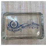 Glass Tray with Kansas Masonic Home Logo