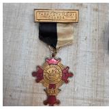 Knights Templar Medal with Ribbon and Pin Back