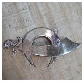 Engraved Mizpah Brooch with Sword Design