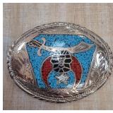 Decorative Belt Buckle with Inlay Design