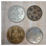 Four Masonic-Themed Commemorative Coins