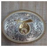 Shriner Belt Buckle with Sword and Star Motif