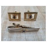 Menï¿½s Masonic Cufflinks and Tie Clip Set
