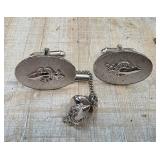 Sterling Silver Cufflinks With Chain Detail
