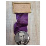 Purple Ribbon Badge with Portrait and Gold-Tone Pi