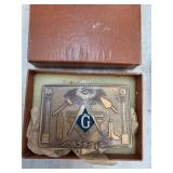 Harry Kutzner Masonic Belt Buckle in Box