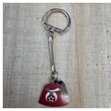 Metal Keychain with Red Shriner Fez Pendant