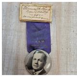 Masonic 1951 Ribbon Badge with Robert W. Cretney