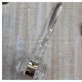 Glass Gavel With Metal Band and Emblem