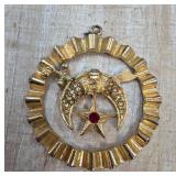 Gold-Tone Crescent and Star Pendant