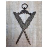 Antique Masonic Crossed Quills Secretary Jewel