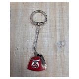 Metal Keychain With Red Shriner Symbol