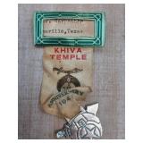 Khiva Temple 25th Anniversary Badge, 1945