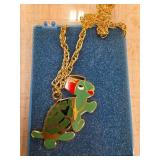Gold-Toned Shriner Turtle Pendant Necklace