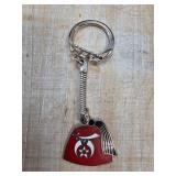 Shriners-Themed Keychain With Red Enamel Accent