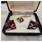 Masonic Cufflinks and Tie Clasp Set in Box
