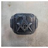 Sterling Silver Masonic Symbol Ring