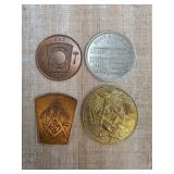 Four Masonic-Themed Medallions