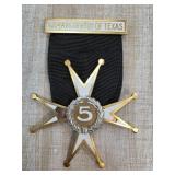 Grand Commandery of Texas Badge with Ribbon