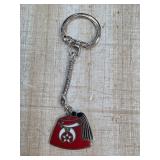 Red Shriner Symbol Keychain with Chain Loop